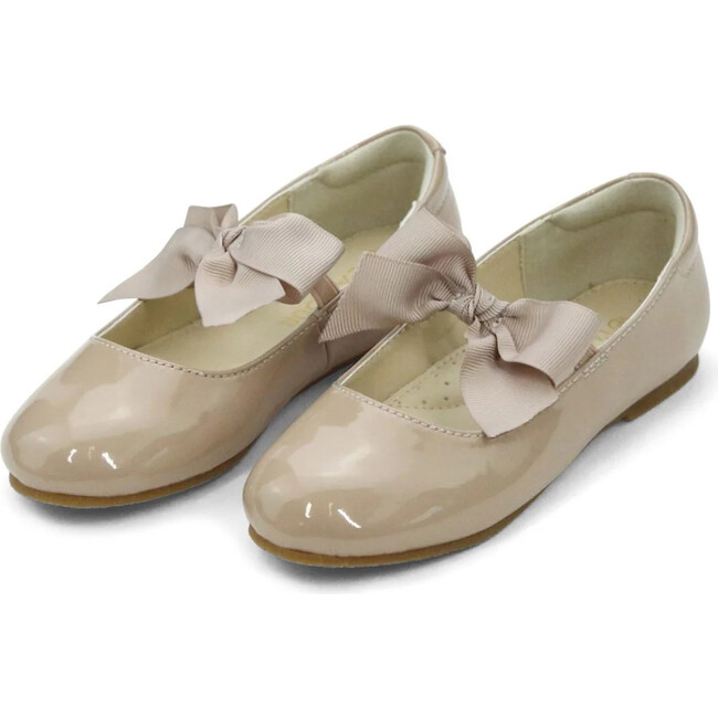 Amelia Bow Flat, Patent Taupe