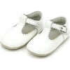 Elodie Scalloped T-Bar Crib Mary Jane, White - Mary Janes - 1 - thumbnail