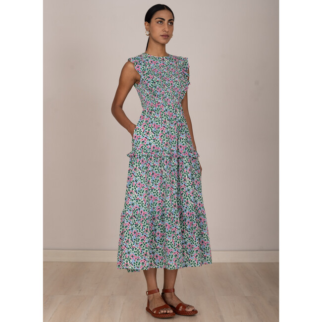 Womens Iris Dress In Margot Strawberry Cream - Dresses - 3