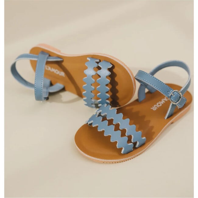 Eden Scalloped Sandal, Blue - Sandals - 2