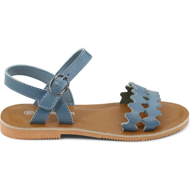 Eden Scalloped Sandal, Blue - Sandals - 3