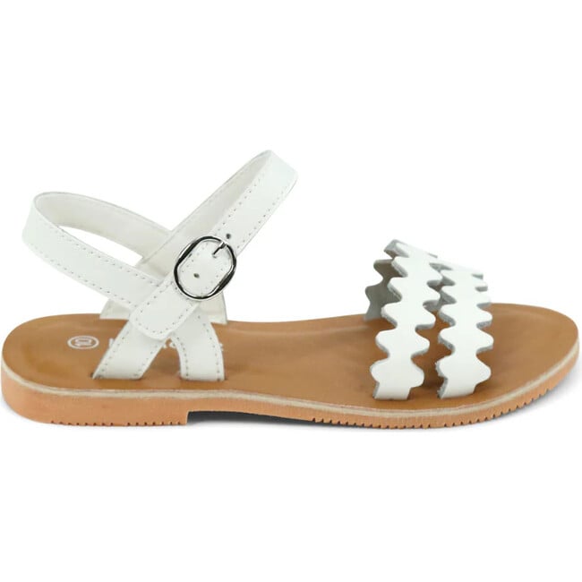 Eden Scalloped Sandal, White - Sandals - 3