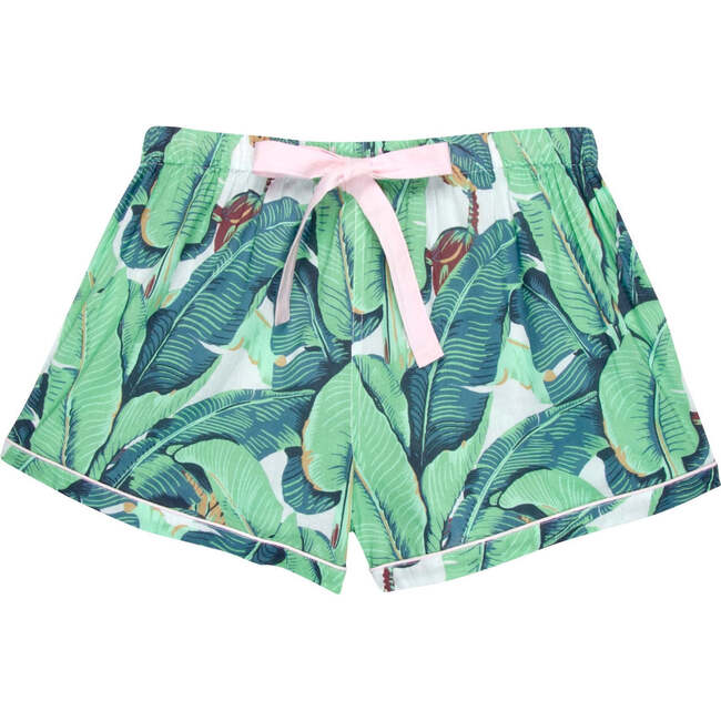 Women's Green Martinique Banana Leaf Boxer Shorts
