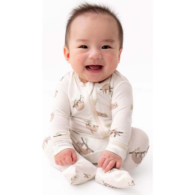 Zippered Footie, Sloth - Footie Pajamas - 3