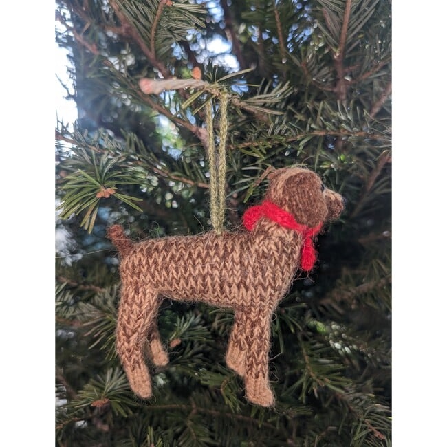 Hand Knit Alpaca Wool German Short Haired Pointer Dog Ornament - Ornaments - 3