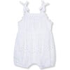 Baby Eyelet Romper, White - Rompers - 1 - thumbnail