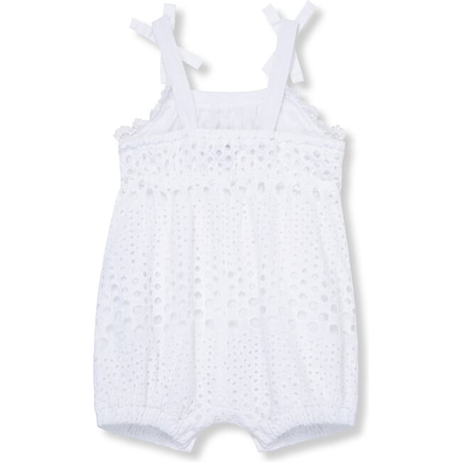 Baby Eyelet Romper, White - Rompers - 2