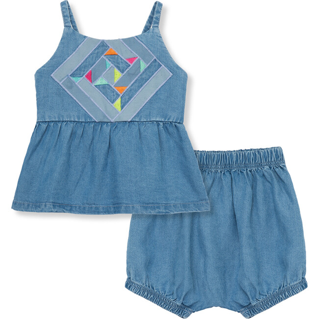 Baby Embroidered Set, Chambray
