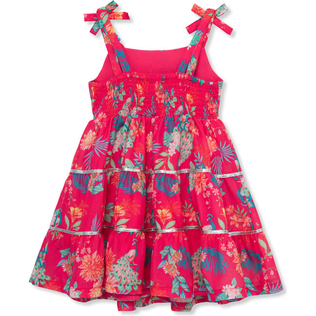 Tiered Peacock Dress, Pink - Dresses - 2