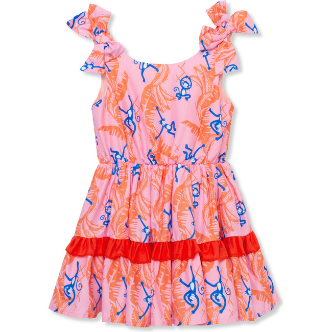 Monkey Print Dress, Pink
