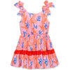 Monkey Print Dress, Pink - Dresses - 1 - thumbnail