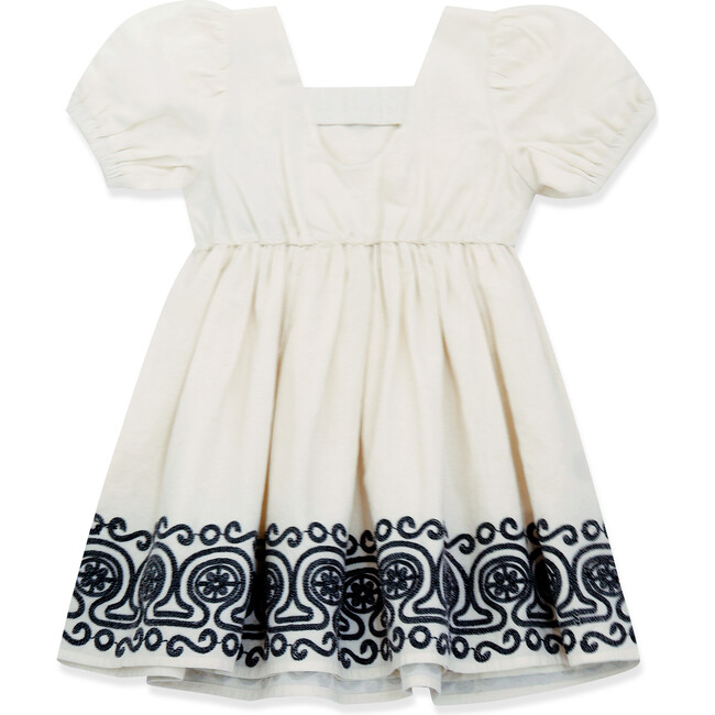 Embroidered Dress, Off-White - Dresses - 2