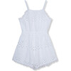 Eyelet Romper, White - Rompers - 1 - thumbnail