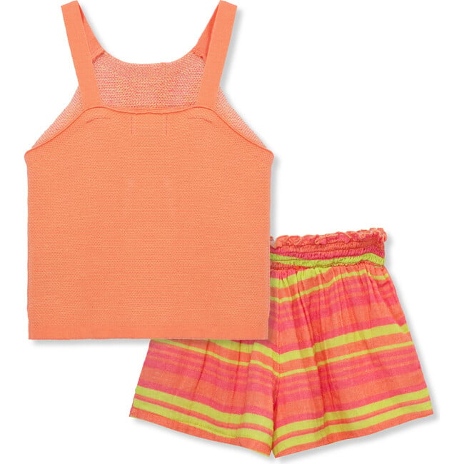 Crochet Sun Short, Set, Coral - Mixed Apparel Set - 2