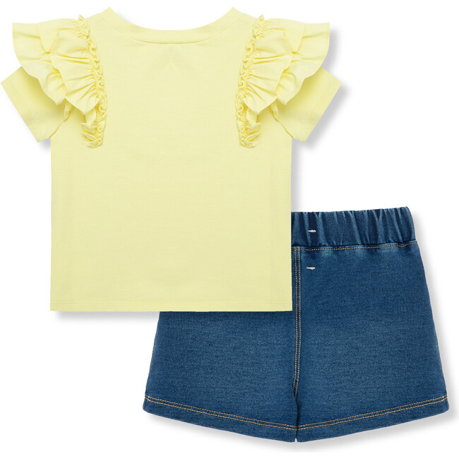 Tie Front Short Set, Yellow - Mixed Apparel Set - 2