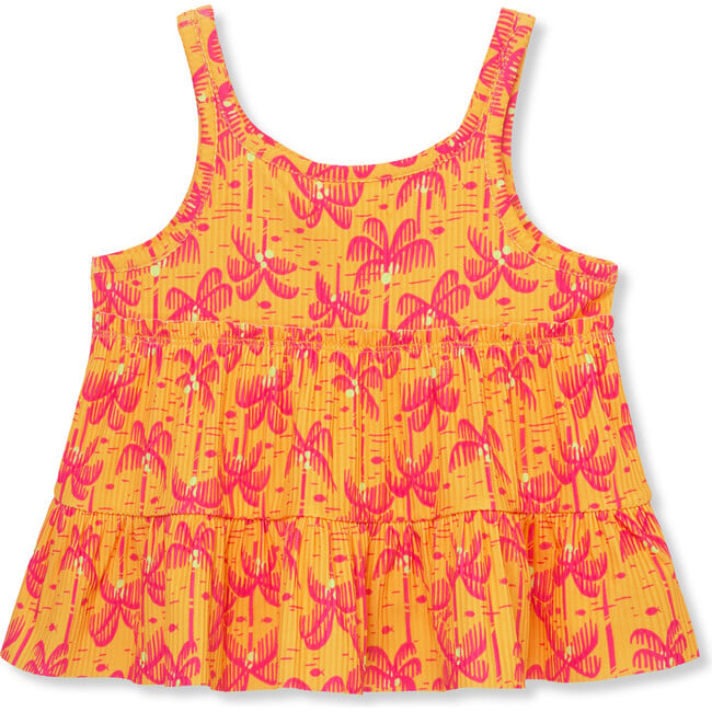 Ribbed Palm Trees Tank, Orange - Tank Tops - 2