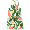 Smocked Sleeveless Cross-Back Strap Romper, Tropical Floral - Rompers - 1 - thumbnail