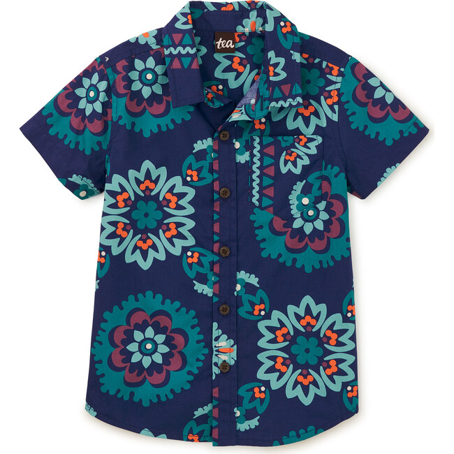 Plaid Woven Button-Up Shirt, Limpopo Bandana
