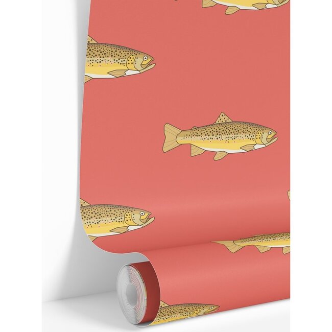 Trout XXL Traditional Wallpaper, Salmon