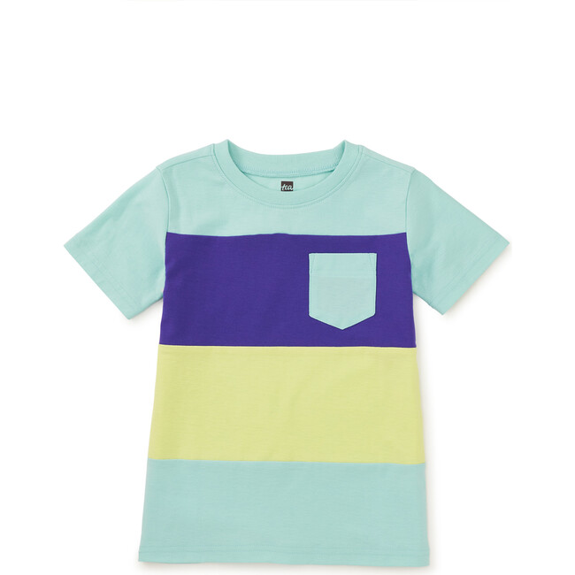 Colorblock Pocket Tee, Canal Blue