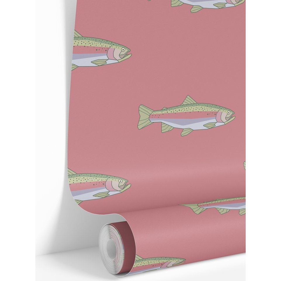 Pink Rainbow Trout Traditional Wallpaper - Wallpaper - 1