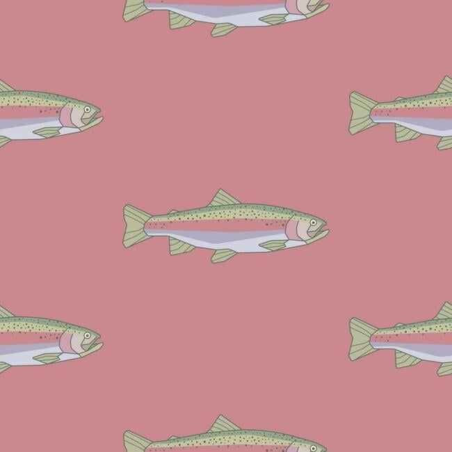 Pink Rainbow Trout Traditional Wallpaper - Wallpaper - 3