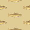 Yellow & Tan Trout Traditional Wallpaper - Wallpaper - 3