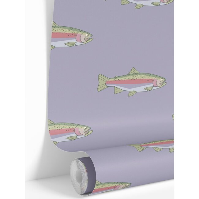 Trout XXL Traditional Wallpaper, Lavender