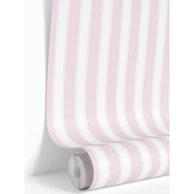 Pink Stripes Traditional Wallpaper