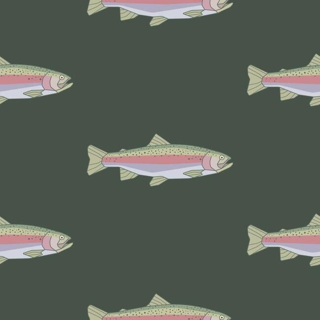 Green Trout Traditional Wallpaper - Wallpaper - 3