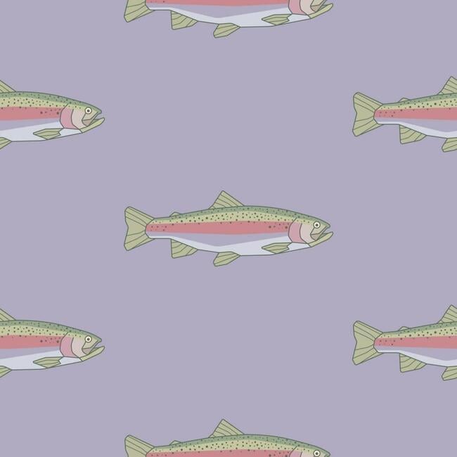 Lavender Trout Traditional Wallpaper - Wallpaper - 3