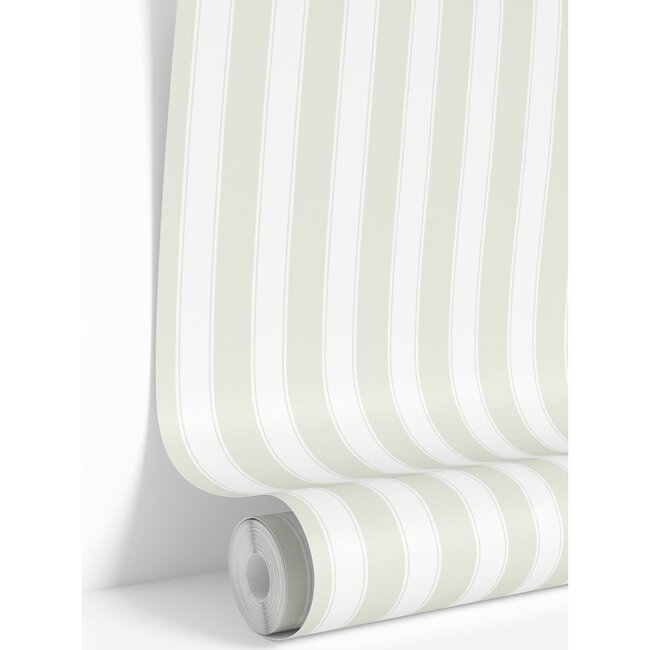 Lime Green Stripes Traditional Wallpaper