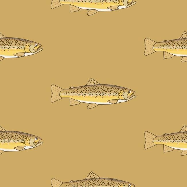 Gold Trout Traditional Wallpaper - Wallpaper - 3