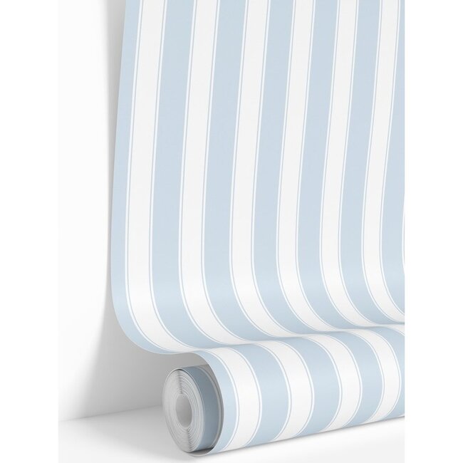 Light Blue Stripes Traditional Wallpaper