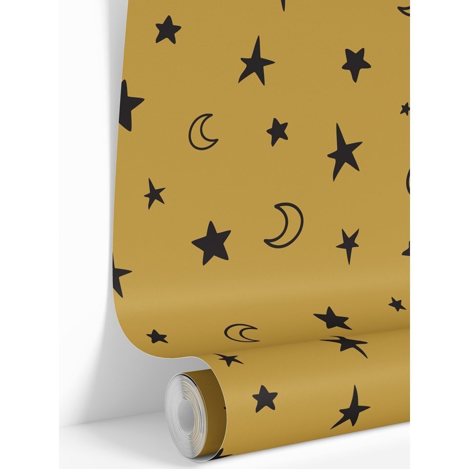 Gold & Black Stars Traditional Wallpaper - Wallpaper - 1