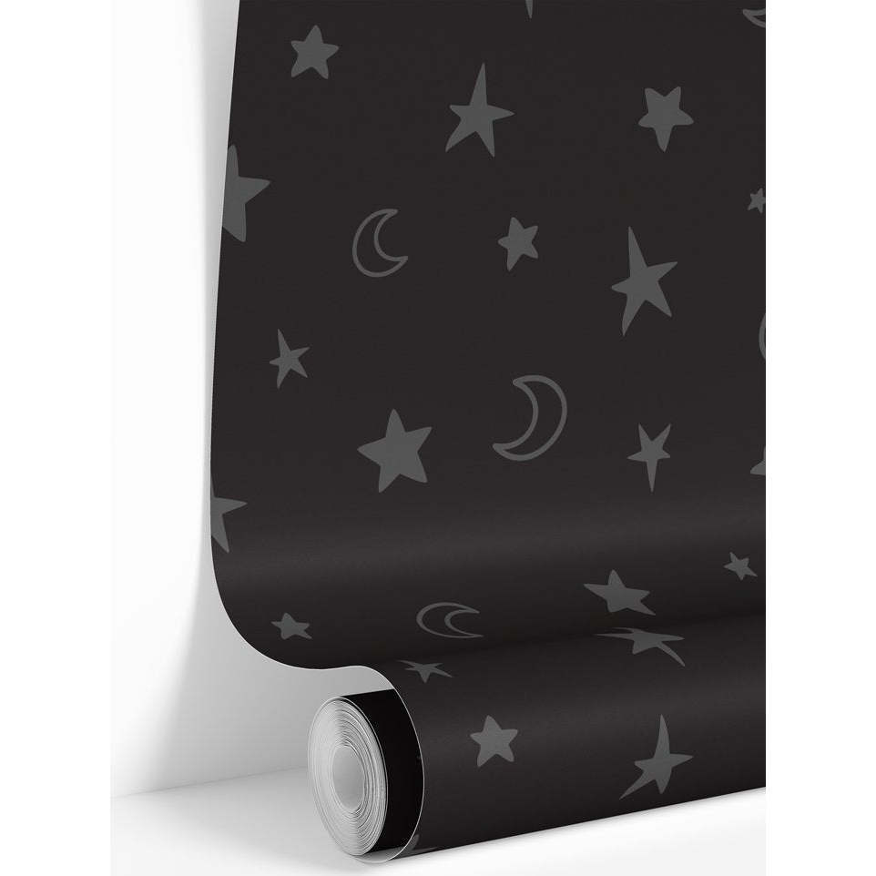Black & Grey Stars Traditional Wallpaper - Wallpaper - 1
