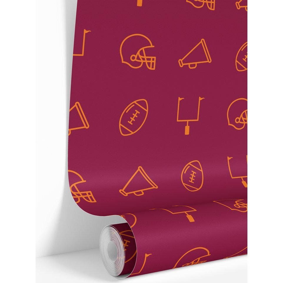 Maroon & Orange Football Traditional Wallpaper - Wallpaper - 1