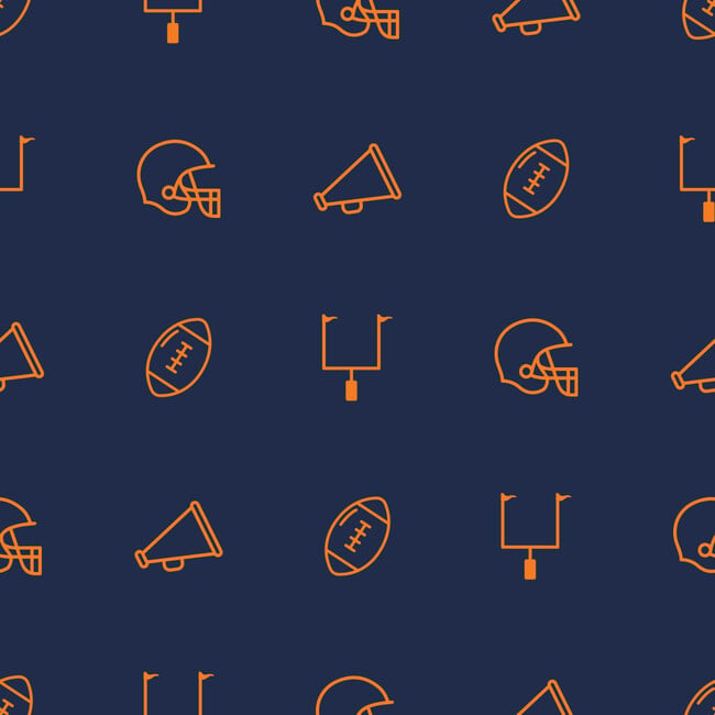 Navy & Orange Football Traditional Wallpaper - Wallpaper - 2