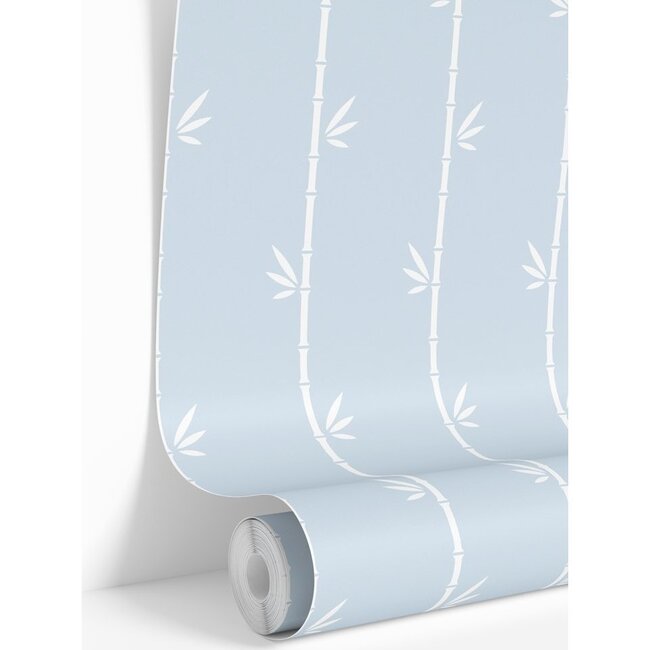 Bamboo XXL Traditional Wallpaper, Light Blue