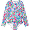 Girl Uv Protection Swimsuit, Multicolours - One Pieces - 1 - thumbnail