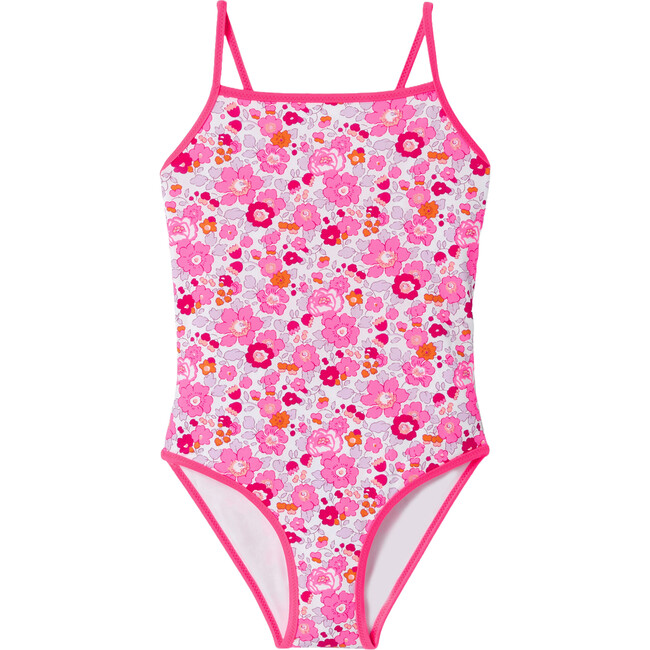 Girl Liberty Fabric Swimsuit, Pink & Multicolours