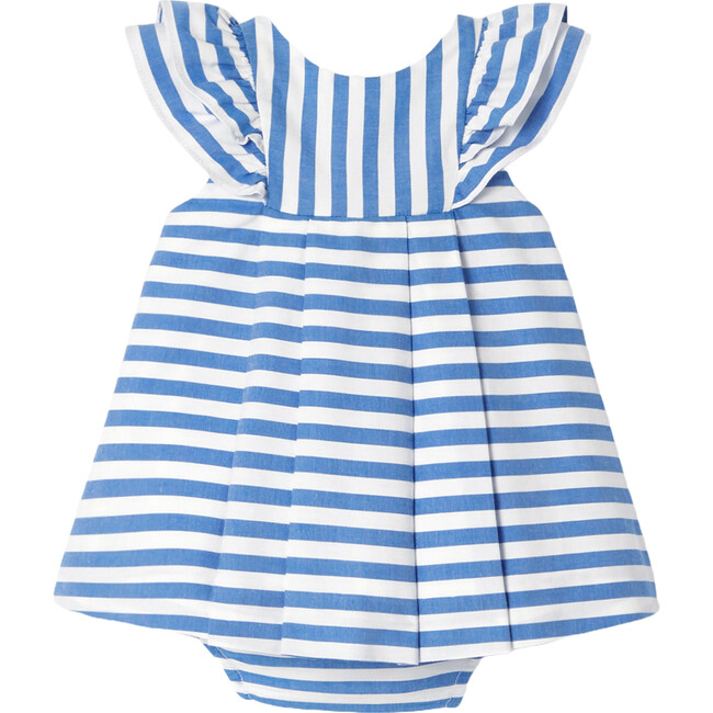 Baby Girl Striped Oxford Dress, Blue & White