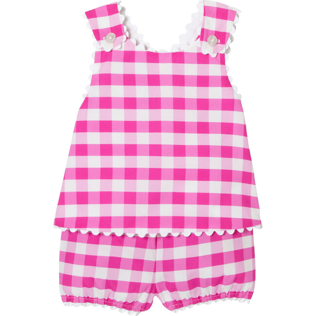 Baby Girl Shorts Set, Pink & White