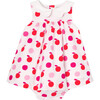 Baby Girl Poplin Dress, White & Multicolours - Dresses - 1 - thumbnail