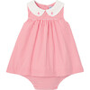 Baby Girl Poplin Dress, Red & White - Dresses - 1 - thumbnail