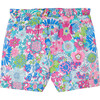 Baby Girl Liberty Fabric Shorts, White & Multicolours - Pants - 1 - thumbnail