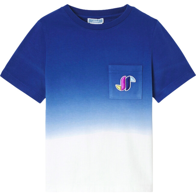 Boy Dip-Dye T-Shirt, White & Blue