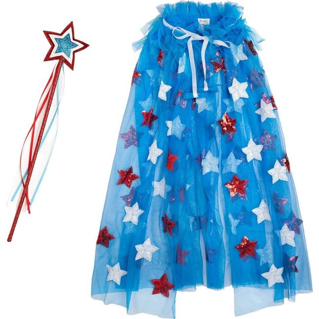 Patriotic Star Cape and Wand Bundle, Multi