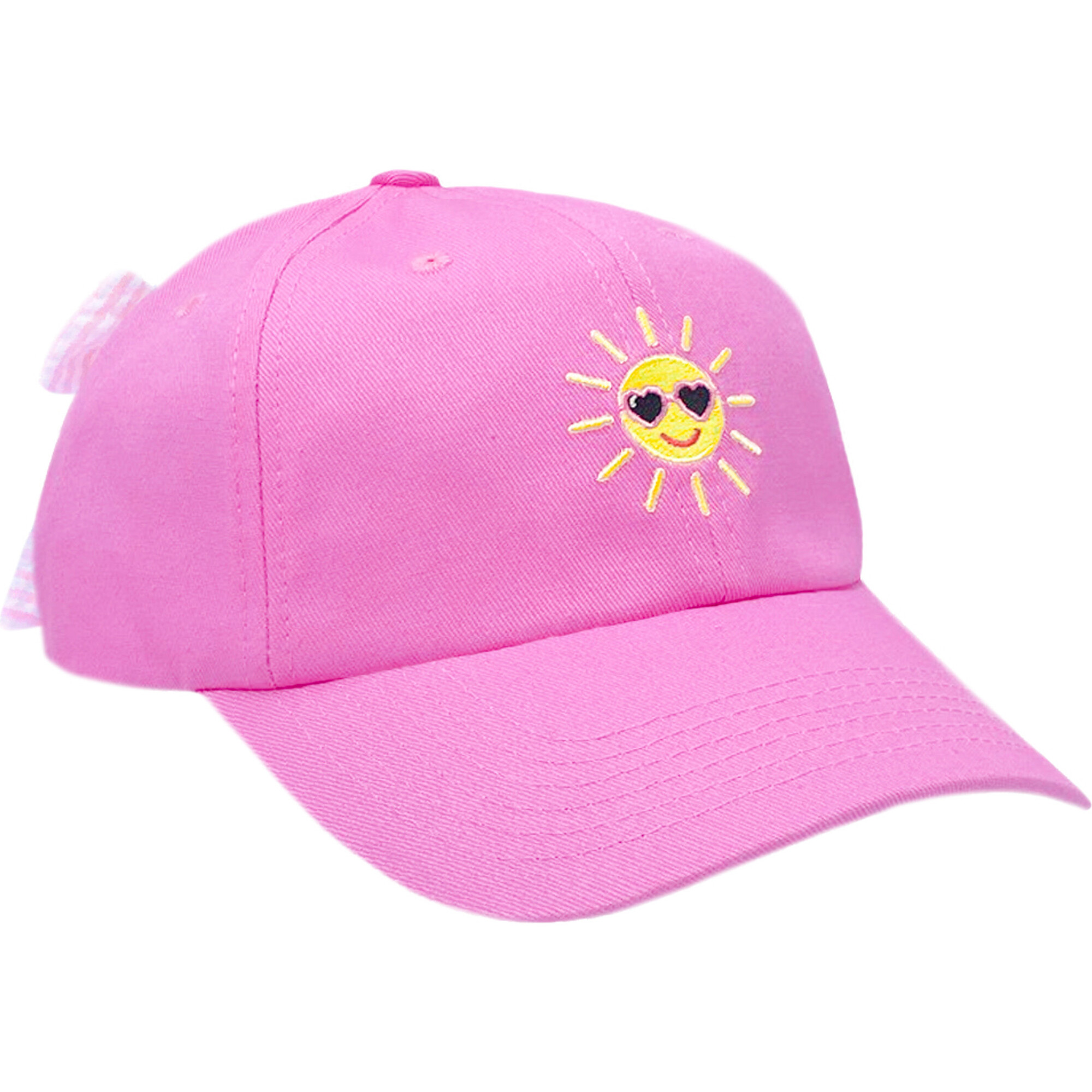 Sunshine Bow Baseball Hat, Magenta - Hats - 1