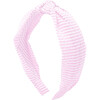 Seersucker Knot Headband, Pink - Headbands - 1 - thumbnail